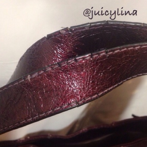 Burgundy shoulder bag unzip to expand 5"more - Picture 4 of 4