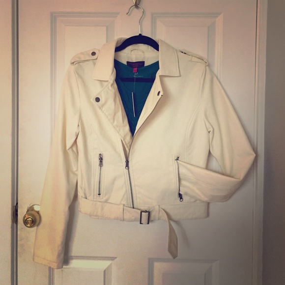 Off white/cream Leather Jacket