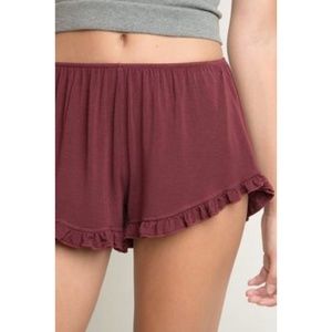 brandy melville maroon vodi shorts