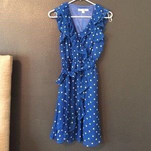 Super cute blue polkadot dress! Spring favorite!