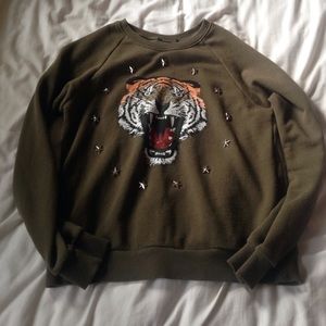 dark green tiger sweater