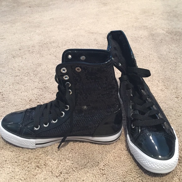Black sequin converse