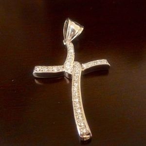 Sterling Silver Cubic Zirconia Cross Pendant