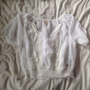 white hollister blouse