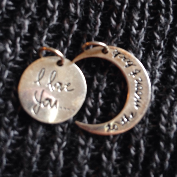 "I love you to the moon and back" pendants.