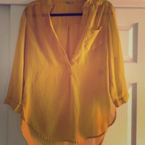 Gold chiffon blouse