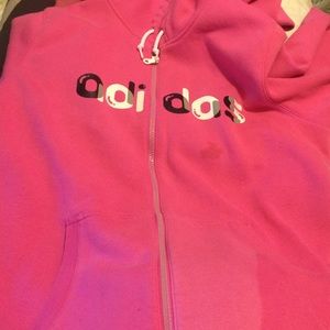 pink Adidas zip up hoodie
