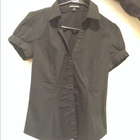 Express Tops - Black button up blouse.