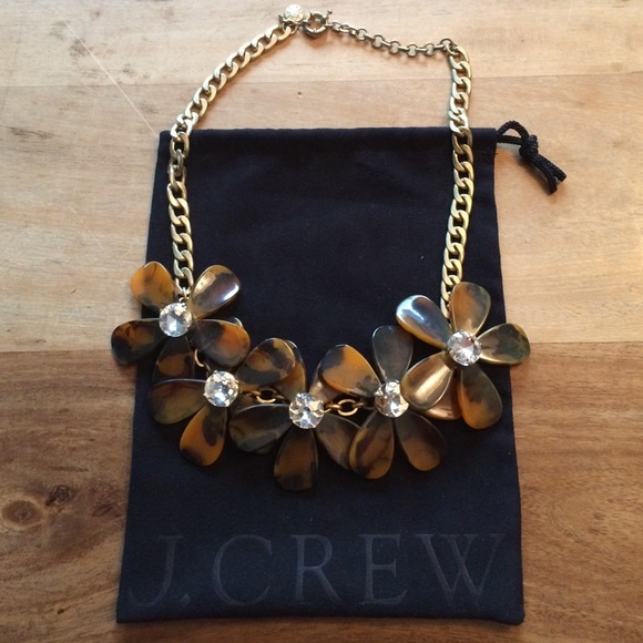 J. Crew Jewelry - J.Crew crystal/tortoise flower necklace