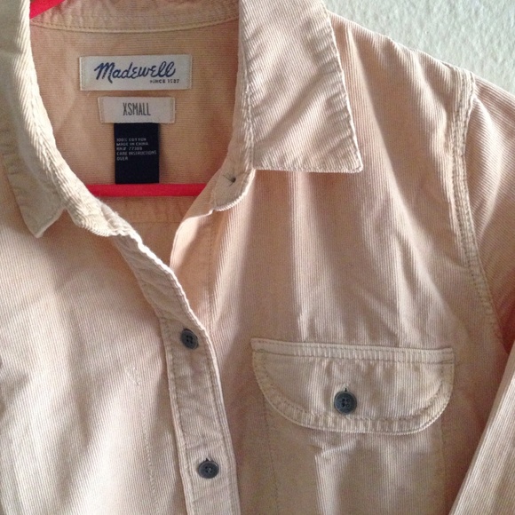Madewell Courdory Salmon Pink Button Shirt
