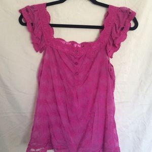 Hot pink lace top