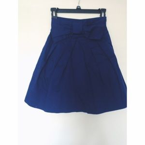 Blue Bow High Waisted Skirt