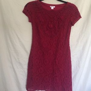 Red lace dress