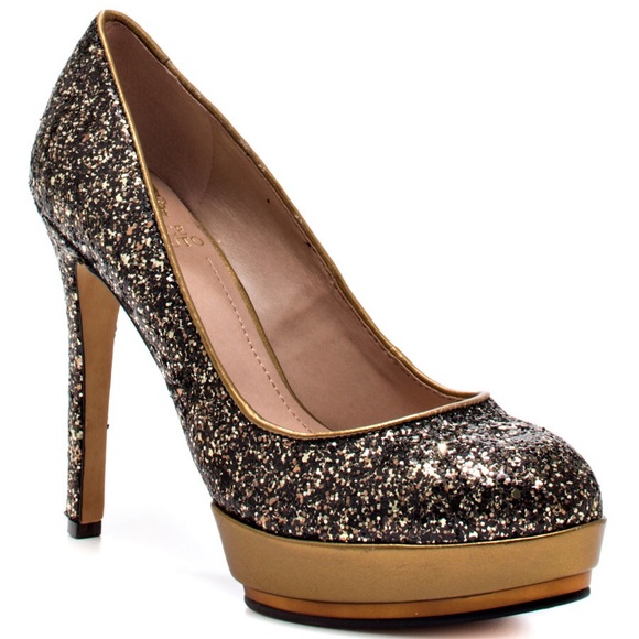 Vince Camuto Gold&Black Sparkly Heels