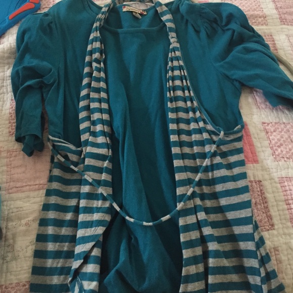 Blue shirt with stripes