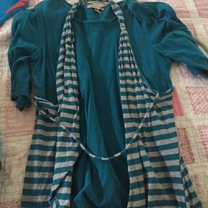 Blue shirt with stripes