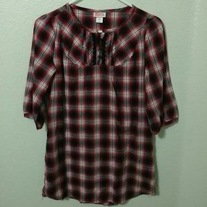 Plaid long top