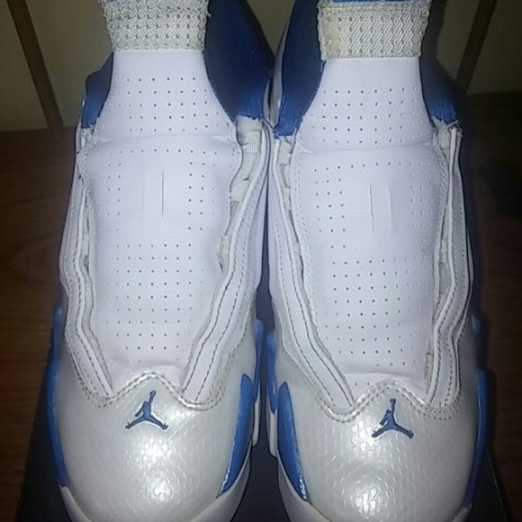 Air jordan retro 14's white Neptune blue