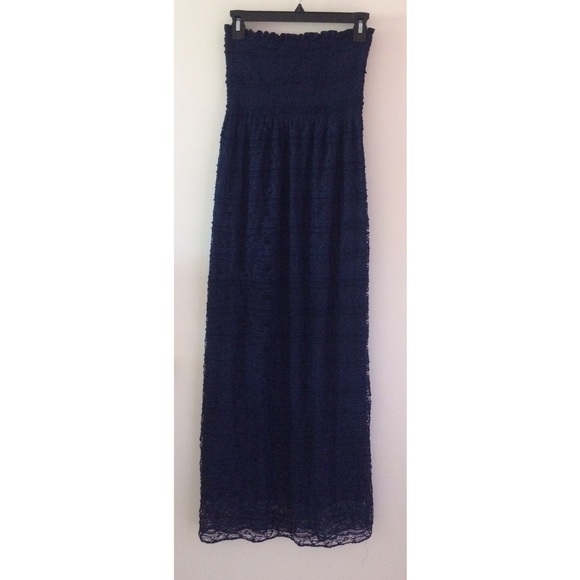 Navy blue strapless maxi dress! NWOT