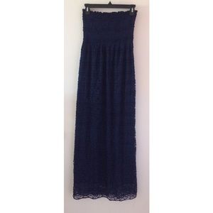 Navy blue strapless maxi dress! NWOT