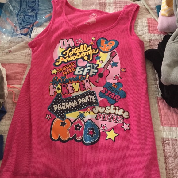 pink pajama graphic tank