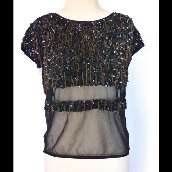 All Saints Spike, Chain, and Sequin Top