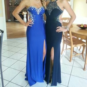 Royal blue prom dress, size two, worn once