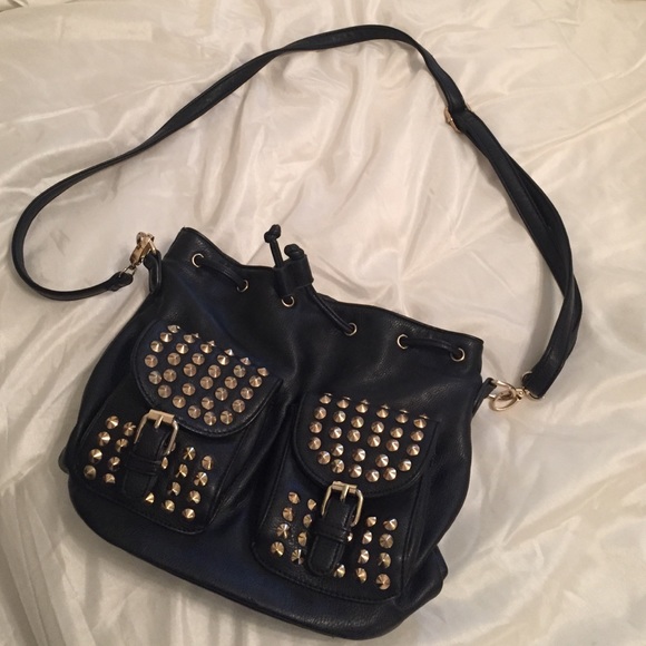Black studded purse