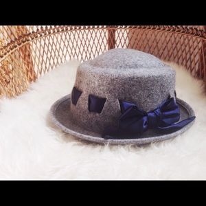 Anthropologie Bowler Hat with Satin Bow