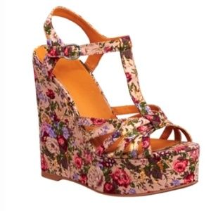 Brand new NEVER WORN floral wedges