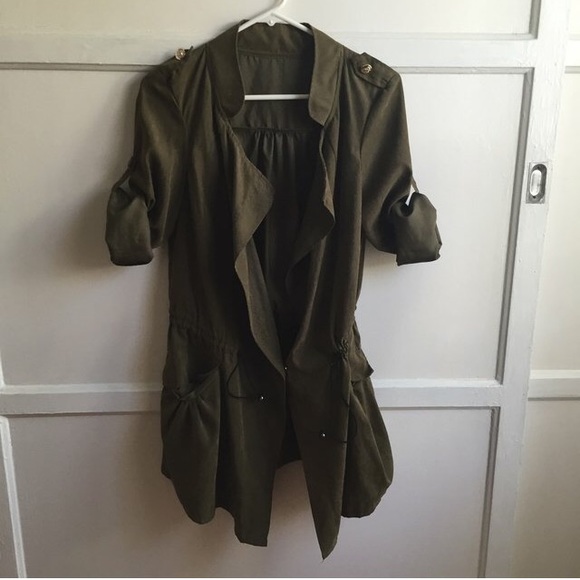 Olive trench coat