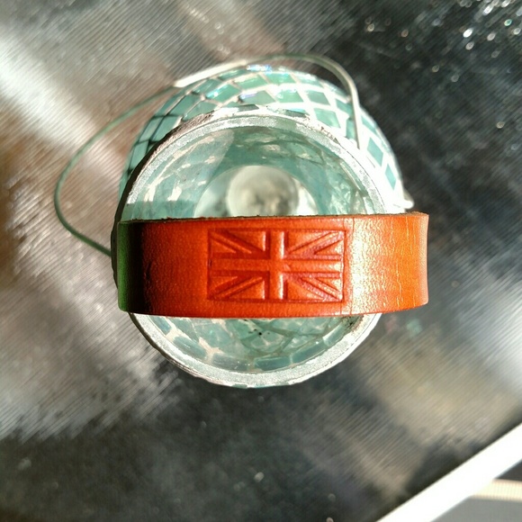 Hand-made Leather Union Jack Bracelet