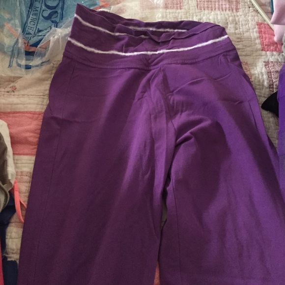 purple & orange yoga pants combo