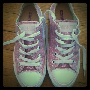 Sparkly Pink Converse Sneakers