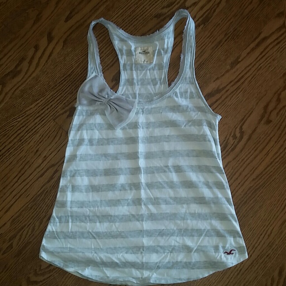 Grey and white striped tank top