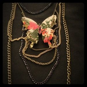 Betsey Johnson Vintage Butterfly Necklace
