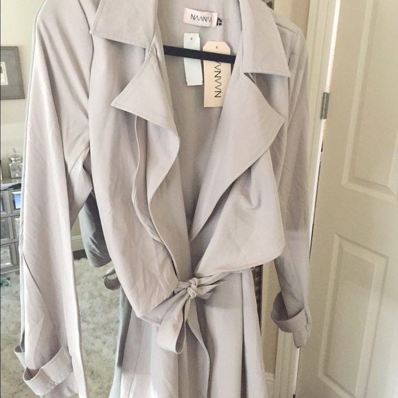 Taupe trench coat