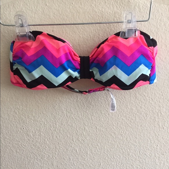 VS Pink Chevron Bandeau Swim Top