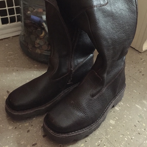black leather boots by mint boden