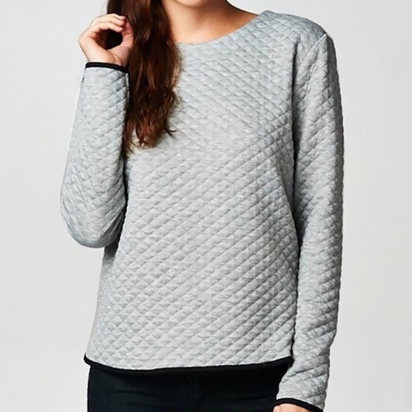 *FINAL PRICE*Quilted stitch zipper long sleeve top - Picture 3 of 4