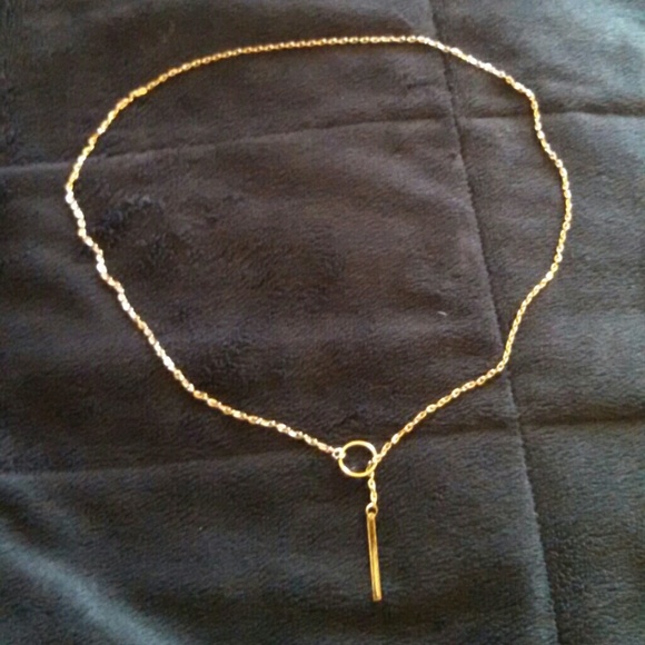 Jewelry - Bar through circle gold necklace brand new