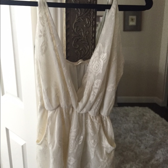 Cream lace romper
