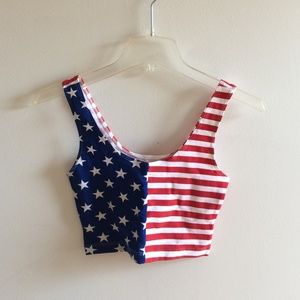 American glad print tight crop top