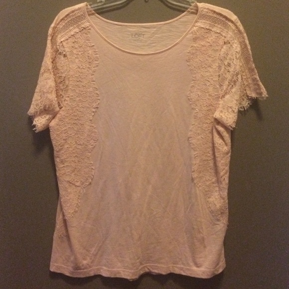 Ann Taylor Loft Rose tee with Lace Accent