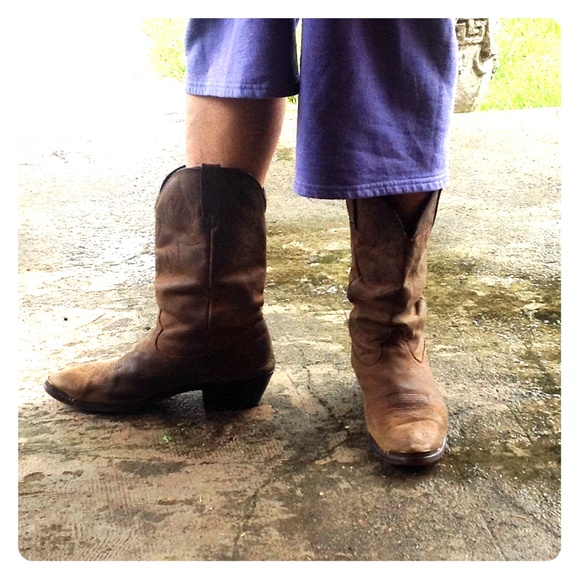 Brown cowboy boots