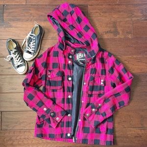 Pink Plaid army jacket 💟