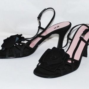 Bp. Authentic black with flower leather/suede heel