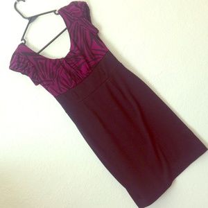 Zebra print purple and black dress