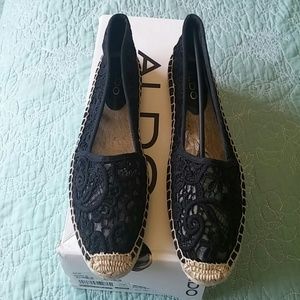 Black Espadrille flats. Brand new. Never worn