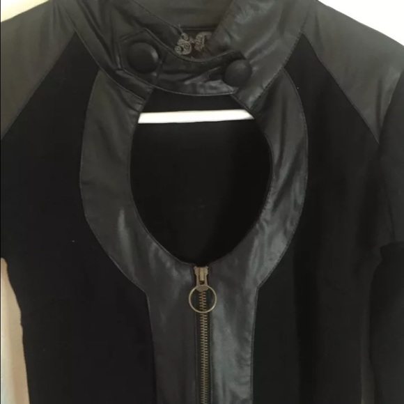 S&G Keyhole Jacket Couture  Leather Cotton Black - Picture 3 of 4